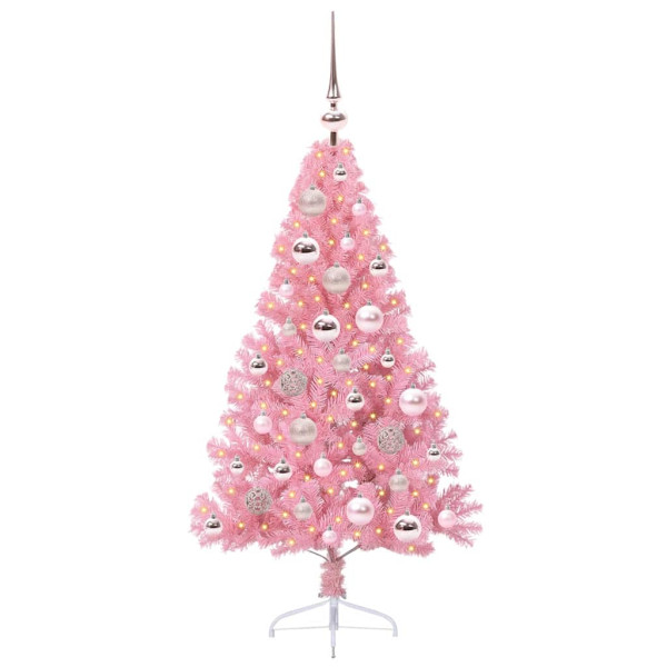 Árbol de Navidad Artificial Preiluminado Rosa 120 cm PVC M 3