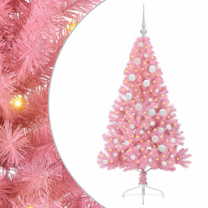 Árbol de Navidad Artificial Preiluminado Rosa 120 cm PVC H