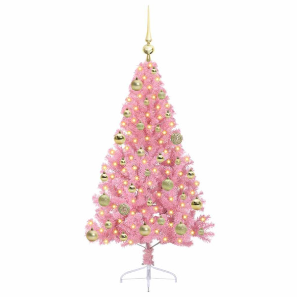 Árbol de Navidad Artificial Preiluminado Rosa 120 cm PVC M 3