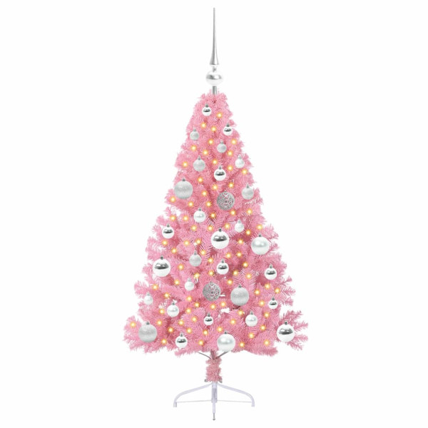Árbol de Navidad Artificial Preiluminado Rosa 120 cm PVC M 3