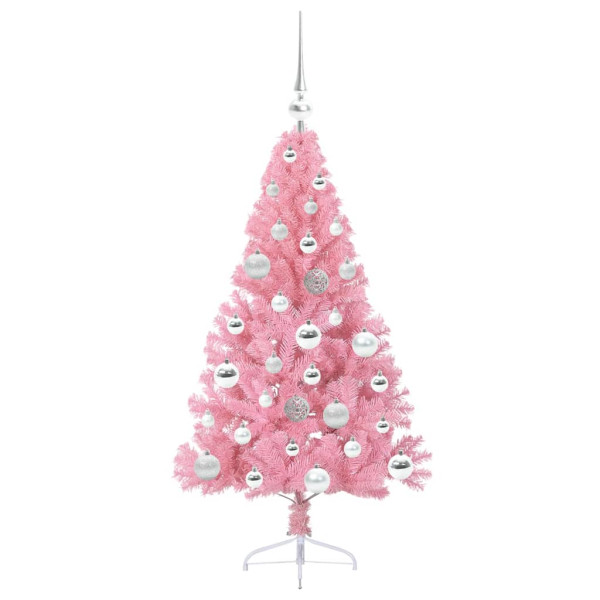 Árbol de Navidad Artificial Preiluminado Rosa 120 cm PVC M 4