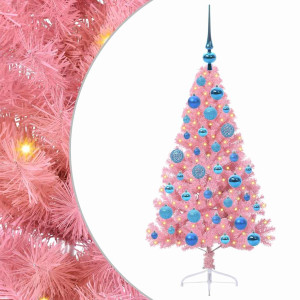 Árbol de Navidad Artificial Preiluminado Rosa 120 cm PVC H