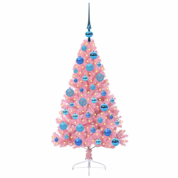 Árbol de Navidad Artificial Preiluminado Rosa 120 cm PVC M 3