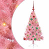 Árbol de Navidad Artificial Preiluminado Rosa 120 cm PVC 2