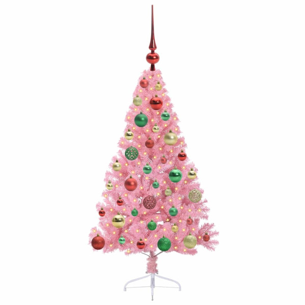 Árbol de Navidad Artificial Preiluminado Rosa 120 cm PVC M 3
