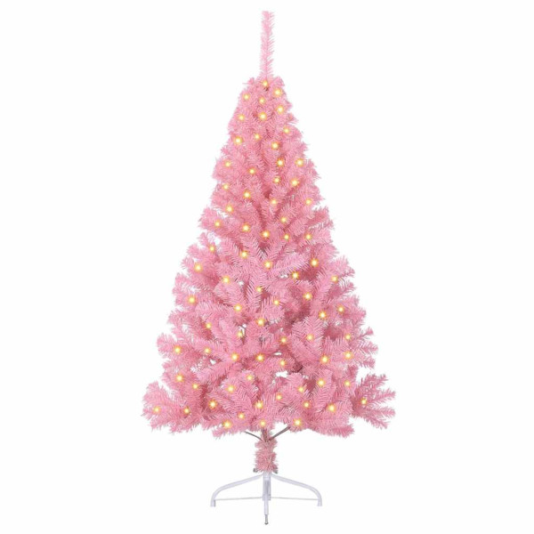 Árbol de Navidad artificial pre-iluminado Rosa 150 cm PVC M 3