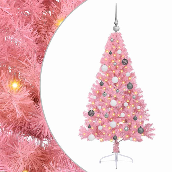 Árbol de Navidad Artificial Preiluminado Rosa 150 cm PVC M 2