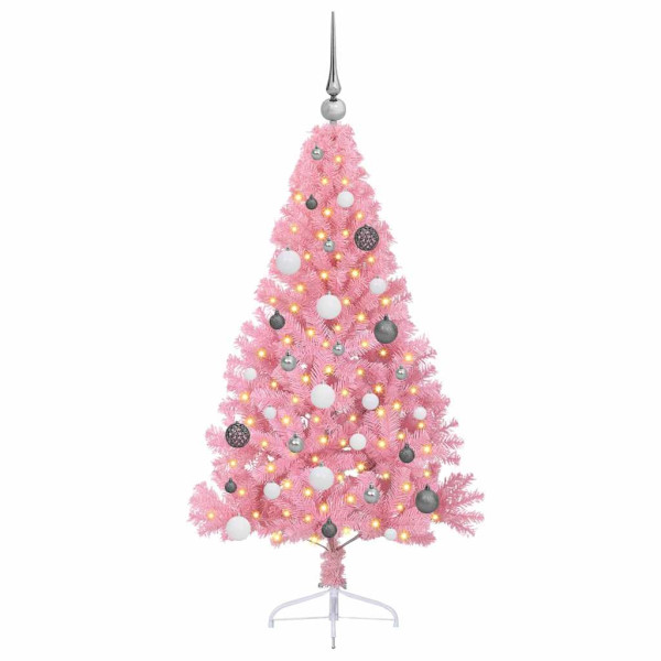 Árbol de Navidad Artificial Preiluminado Rosa 150 cm PVC M 3
