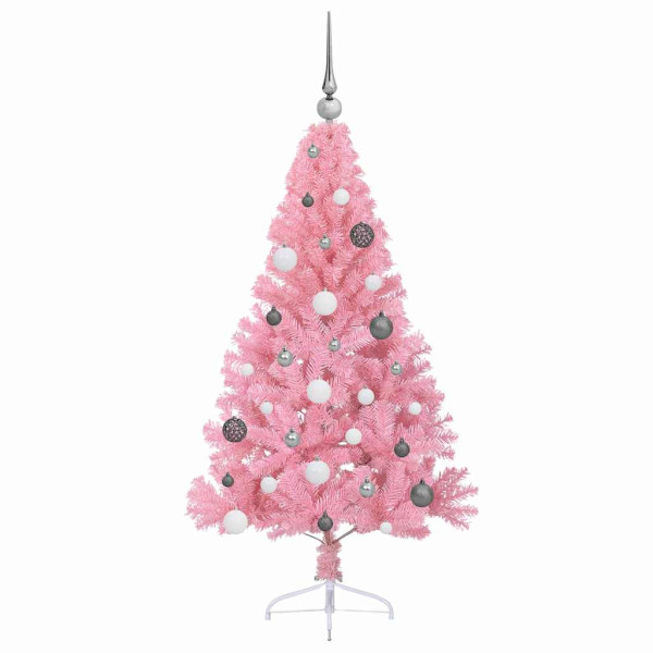 Árbol de Navidad Artificial Preiluminado Rosa 150 cm PVC M 5