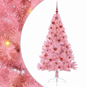 Árbol de Navidad Artificial Preiluminado Rosa 150 cm PVC H