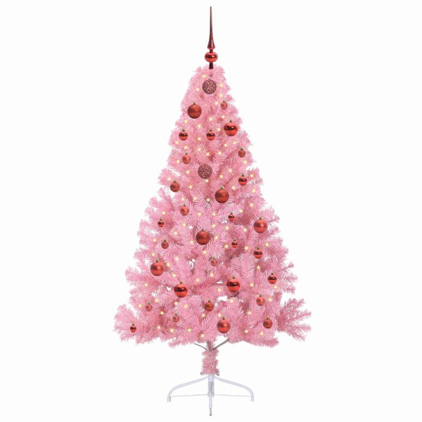 Árbol de Navidad Artificial Preiluminado Rosa 150 cm PVC M 3