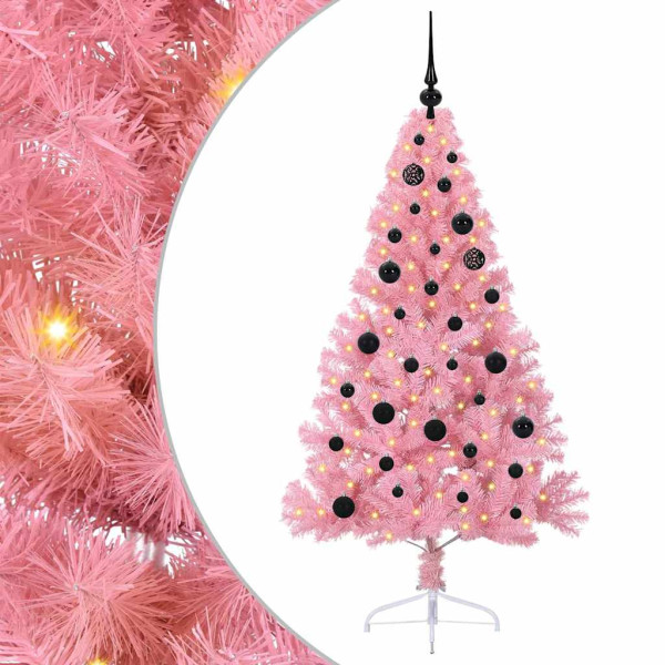 Árbol de Navidad Artificial Preiluminado Rosa 150 cm PVC M 2