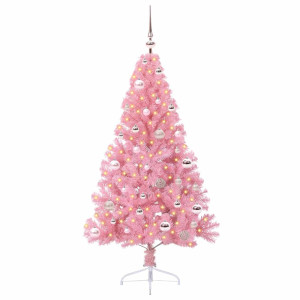 Árbol de Navidad Artificial Preiluminado Rosa 150 cm PVC H