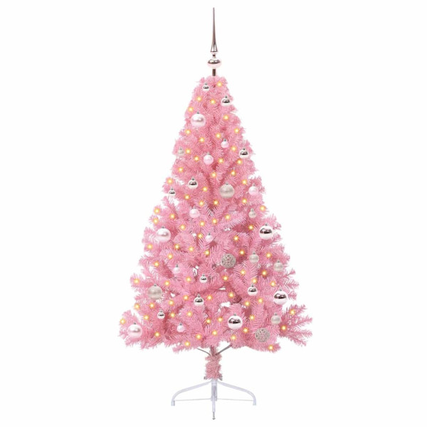 Árbol de Navidad Artificial Preiluminado Rosa 150 cm PVC M 2