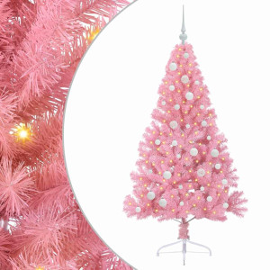 Árbol de Navidad Artificial Preiluminado Rosa 150 cm PVC H