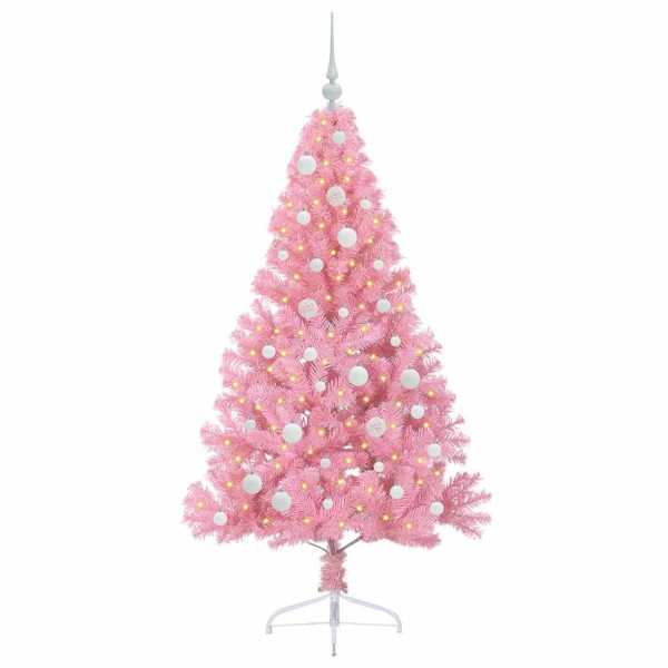 Árbol de Navidad Artificial Preiluminado Rosa 150 cm PVC M 3