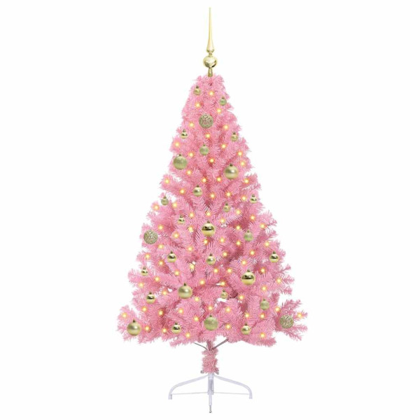 Árbol de Navidad Artificial Preiluminado Rosa 150 cm PVC M 3
