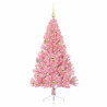 Árbol de Navidad Artificial Preiluminado Rosa 150 cm PVC 3
