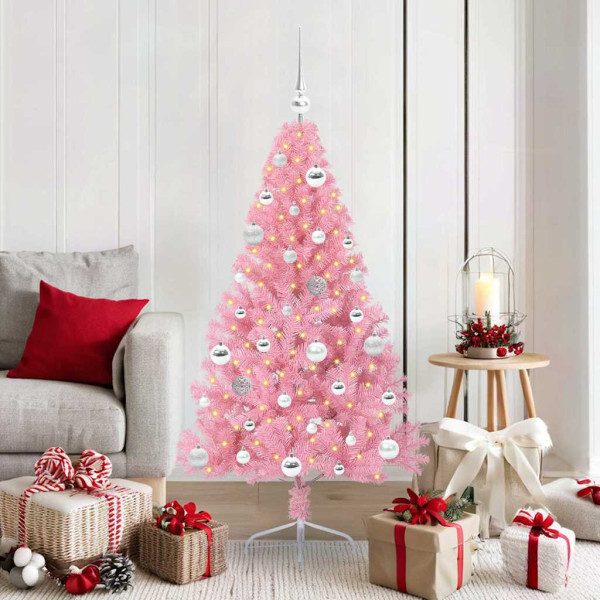 Árbol de Navidad Artificial Preiluminado Rosa 150 cm PVC D