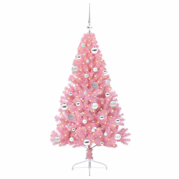 Árbol de Navidad Artificial Preiluminado Rosa 150 cm PVC M 3