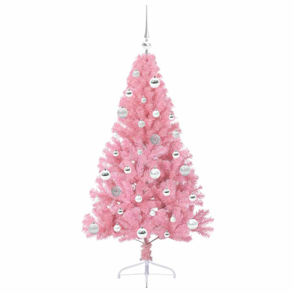 Árbol de Navidad Artificial Preiluminado Rosa 150 cm PVC M 4