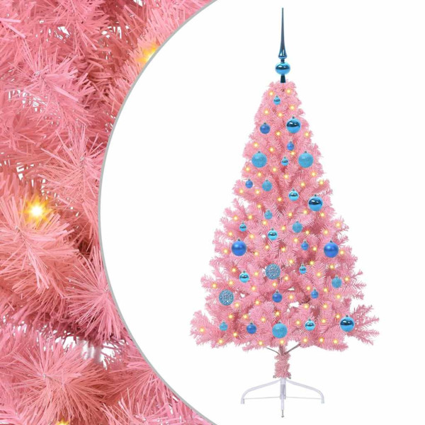 Árbol de Navidad Artificial Preiluminado Rosa 150 cm PVC M 2