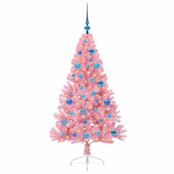 Árbol de Navidad Artificial Preiluminado Rosa 150 cm PVC M 3