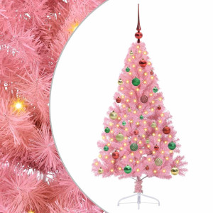 Árbol de Navidad Artificial Preiluminado Rosa 150 cm PVC H