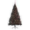 Árbol de Navidad Artificial Preiluminado Negro 180 cm PVC 3