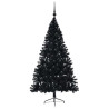 Árbol de Navidad Artificial Preiluminado Negro 180 cm PVC 4