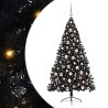 Árbol de Navidad Artificial Preiluminado Negro 180 cm PVC 2