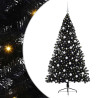 Árbol de Navidad Artificial Preiluminado Negro 180 cm PVC 2