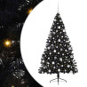 Árbol de Navidad Artificial Preiluminado Negro 180 cm PVC 2