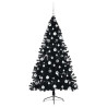 Árbol de Navidad Artificial Preiluminado Negro 180 cm PVC 4