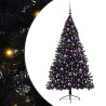 Árbol de Navidad Artificial Preiluminado Negro 180 cm PVC 2