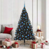 Árbol de Navidad Artificial Preiluminado Negro 180 cm PVC 1