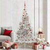 Árbol de Navidad Artificial Preiluminado Plateado 210 cm PET 1