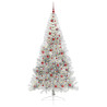 Árbol de Navidad Artificial Preiluminado Plateado 210 cm PET 3
