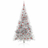 Árbol de Navidad Artificial Preiluminado Plateado 210 cm PET 4