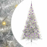 Árbol de Navidad Artificial Preiluminado Plateado 210 cm PET 2
