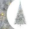 Árbol de Navidad Artificial Preiluminado Plateado 210 cm PET 2
