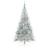 Árbol de Navidad Artificial Preiluminado Plateado 210 cm PET 3