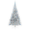 Árbol de Navidad Artificial Preiluminado Plateado 210 cm PET 4
