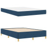 Cama tipo Box Spring Azul y Blanco 140 x 190 cm tela 5