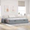 Estructura de cama Gris claro 200 x 200 cm tela 1
