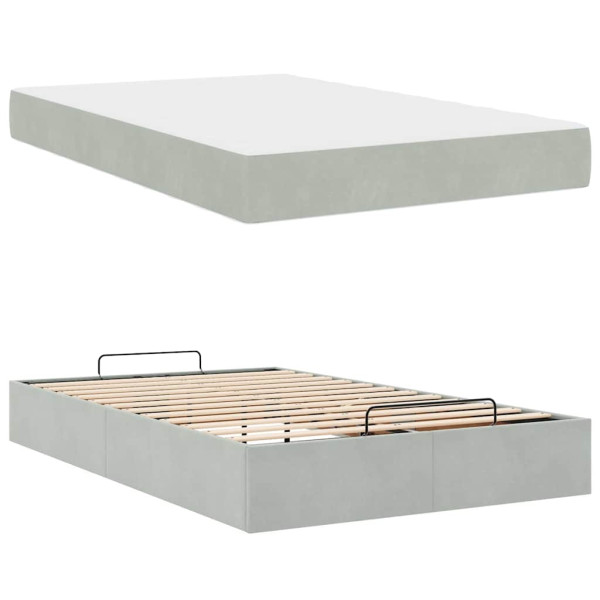 Estructura de cama Gris claro 120 x 190 cm Terciopelo M 5