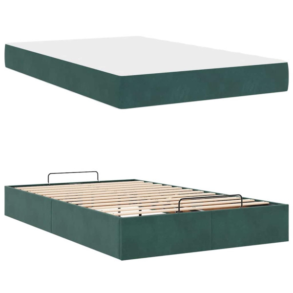 Estructura de cama Verde oscuro 140 x 190 cm Terciopelo M 5