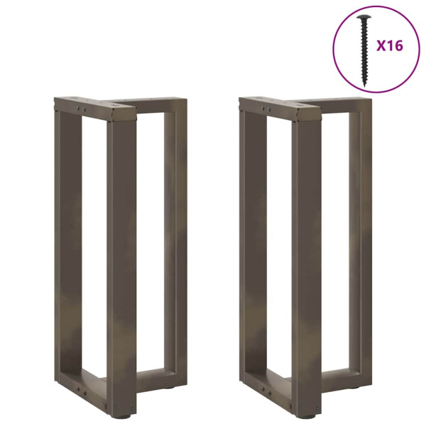 Patas para mesa de bar en forma de T (2 unidades). color negro. 40 x 35 x (90-91) cm. acero M 2