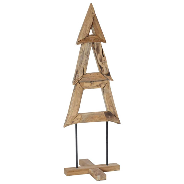 Árbol de Navidad Marrón 120 cm Madera de teca maciza M 2