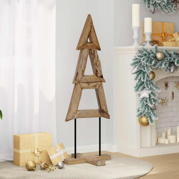 Árbol de Navidad Marrón 120 cm Madera de teca maciza M 4